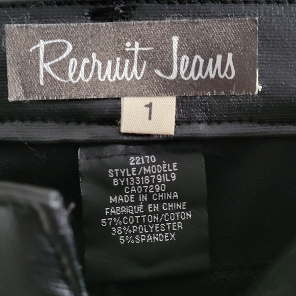 NEW Recruit Leather Look Stretch Jeans - Picture 3 of 5